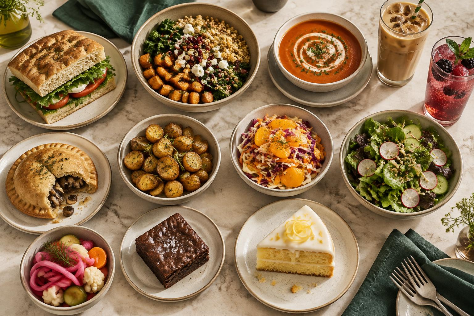 A colorful spread of food from the sample Openly Kitchen storefront